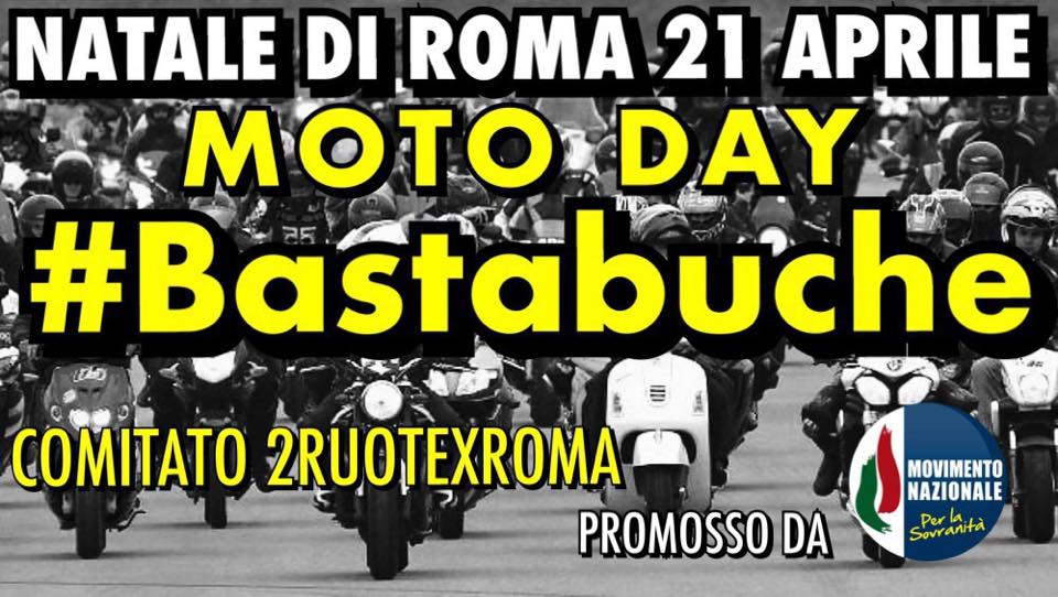 Roma: il 21 aprile c’è il Moto Day Basta Buche